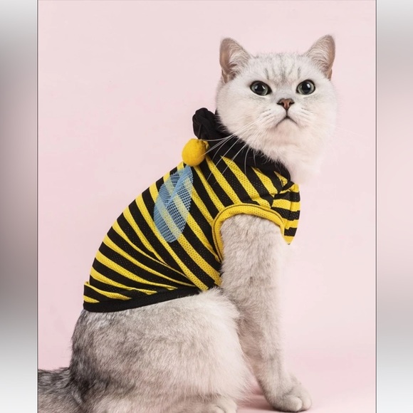Dog / Cat Bumble Bee Costume Hoodie Halloween NEW - Picture 2 of 6